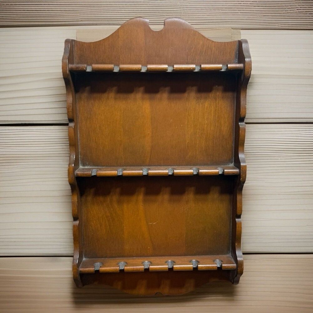 Hand Made Solid Wood Farm House Spoon Utensil Display Wall Hang Rack